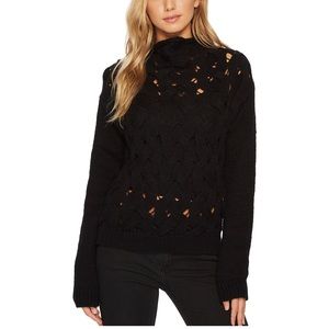 Joe’s Jeans black open cable knit ‘Aubree’ sweater (M)